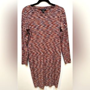 A Pea in the Pod - TEXTURED BODYCON MATERNITY DRESS - Size Large - Brown/Navy